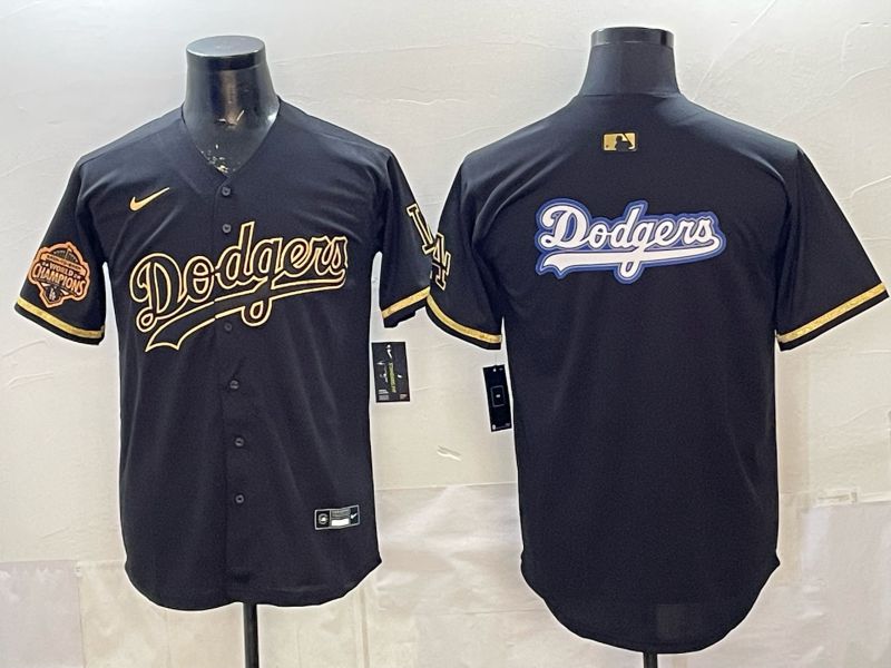2026 Men Nike Los Angeles Dodgers Blank black gold Game MLB Jersey 0018->los angeles dodgers->MLB Jersey